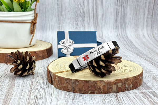 Bransoletka Medyczna ICE z GRAWEREM stal 316L M1