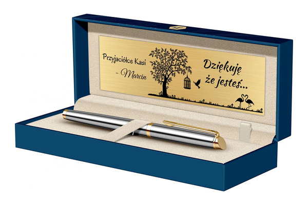 Pióro Wieczne Waterman Hemisphere Stalowe GT + TABLICZKA