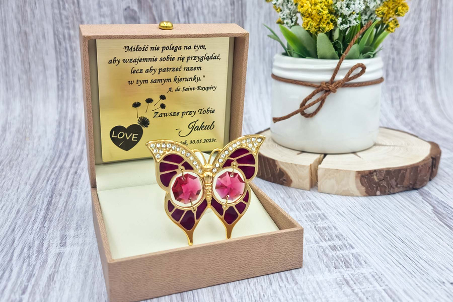 Figurka Motylek z kryształami Swarovski Prezent