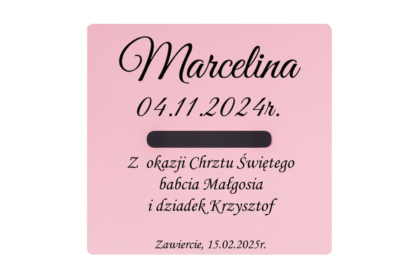 Skarbonka Srebrna SŁONIK VALENTI Prezent na Chrzest Roczek Grawer GRATIS S2