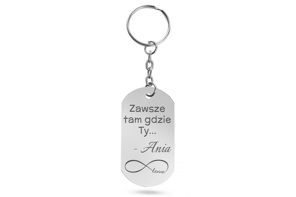 Brelok do kluczy Metalowy Srebrny GRAWER PREZENT