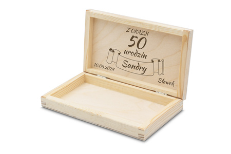 Pudełko Drewniane na Banknoty z Grawerem Prezent